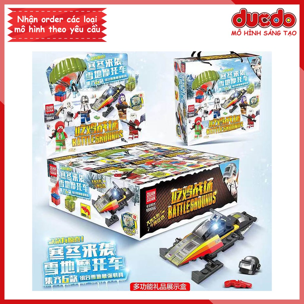 Combo 6 Nhân vật PUBG chiến binh mùa đông - Đồ chơi Lắp ghép Mini Minifigures Army lính QuanGuan 100056 Mô hình