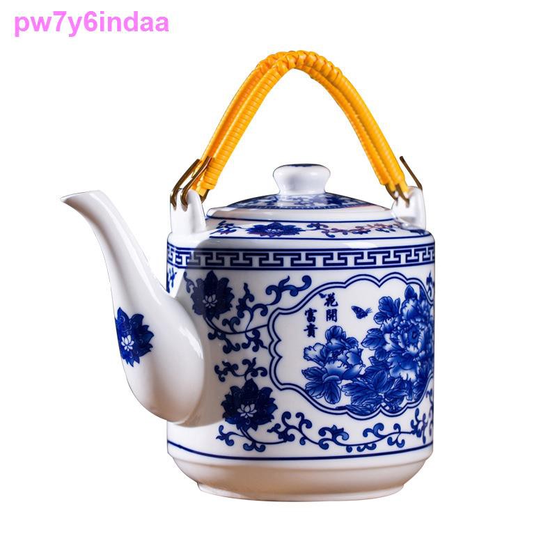 Jingdezhen Ấm trà gốm sứ, trắng xanh, bình nước mát, lạnh dung tích lớn, bộ Kung Fu Trung Quốc, gia dụng