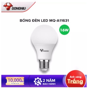 Bóng đèn LED Bulb Gongniu MQ-A11631 - Công suất 16W - Hàng chính hãng 100% Bảo hành toàn quốc 2 năm ( Ánh sáng trắng )