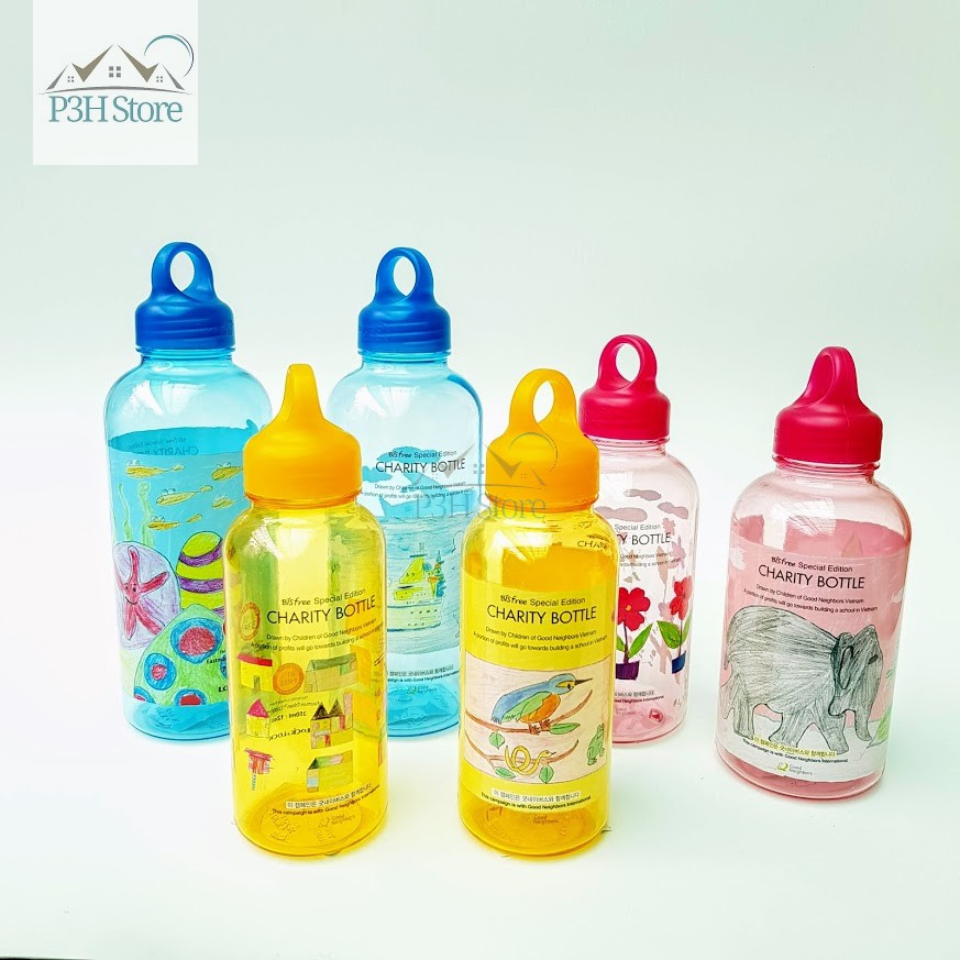 Bình nước cho bé đi học Lock&amp;Lock Charity Bottle 350ml ABF623 , 530ml ABF624 ,700ml ABF625