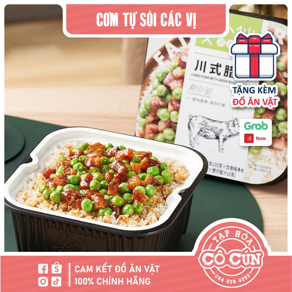 Cơm tự sôi Moxiaoxian - 6 vị cơm bò heo gà xúc xích - Dễ chế biến tặng kèm đồ ăn vặt Cô Cún