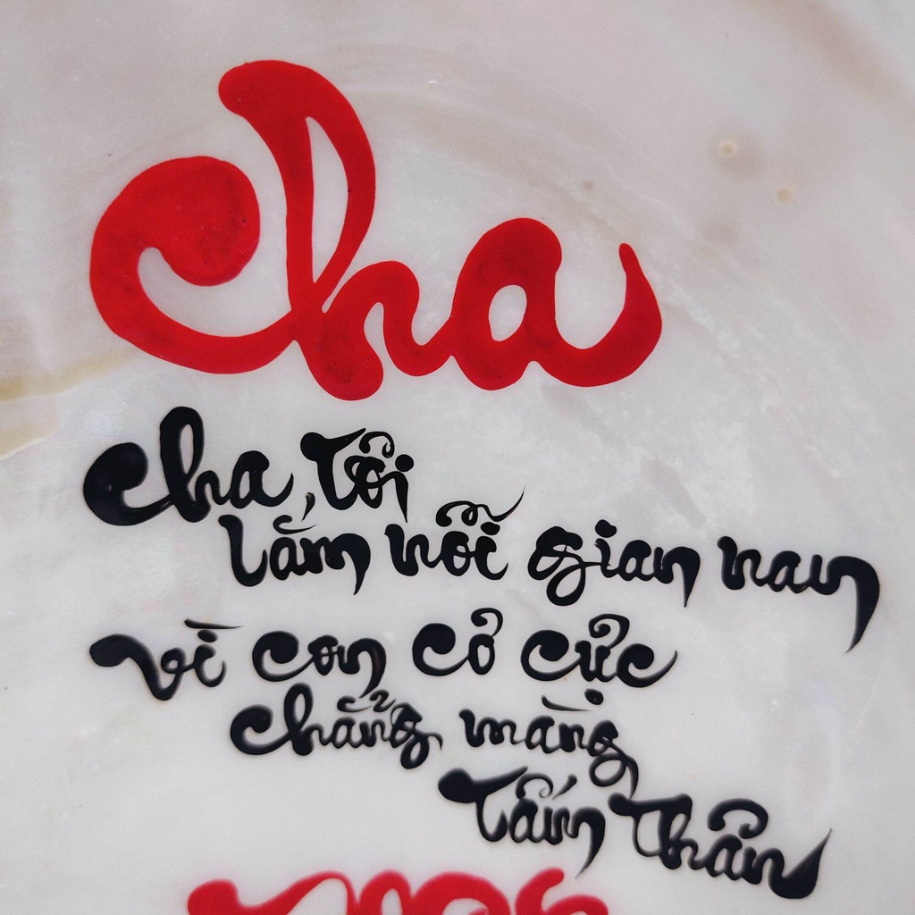 Thư pháp trên vỏ ngọc trai tự nhiên,, viết thư pháp theo yêu cầu quý khách hàng