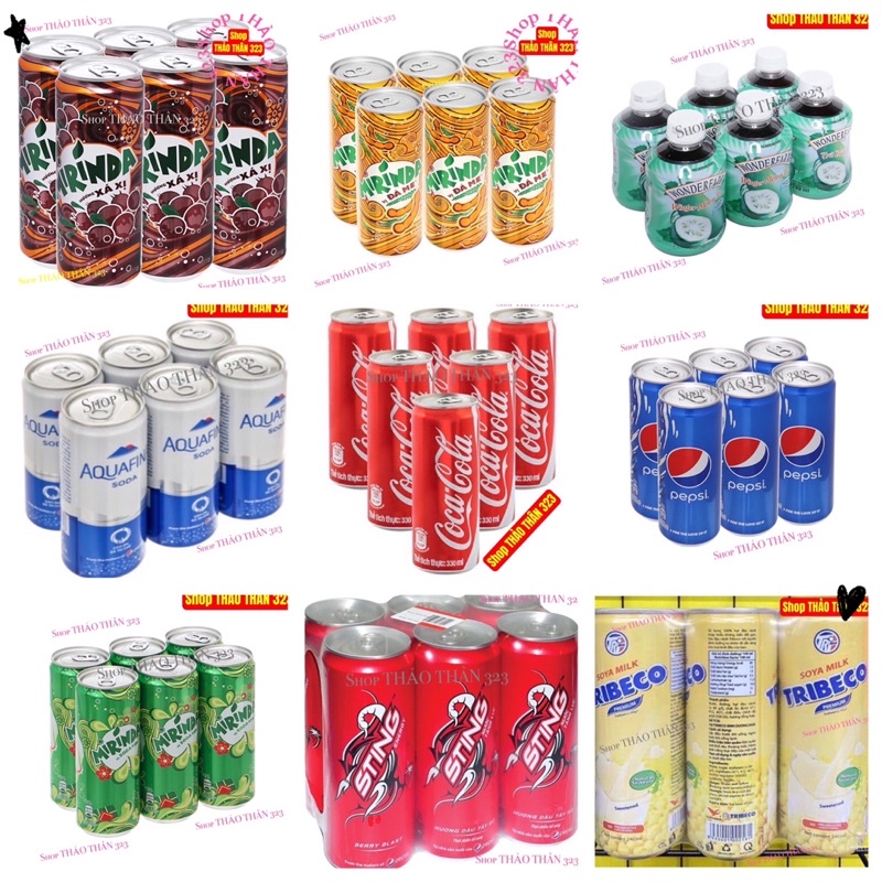 Nước Ngọt Các Loại Sting, Yến, Bí Wondefarm, Sữa Đậu Nành Tribico
