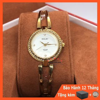 Đồng Hồ Nữ Halei Dáng Lắc Máy Nhật Chính Hãng Kính Saphia Chống Nước Tuyệt Đối, Thép Không Gỉ Mạ Vàng Chống Bay Màu 5009