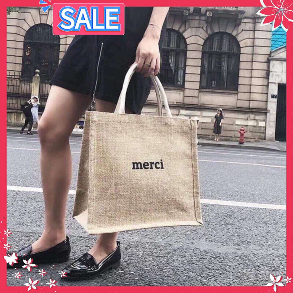 (SIÊU SALE) Túi xách cói Merci phong cách Vintage siêu hót  (RẺ NHẤT SHOPEE) (FREE SHIP)