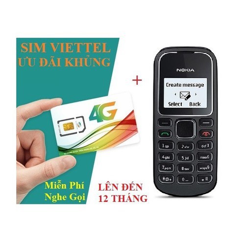 [ SIÊU SALE 1 NGÀY ] ĐIỆN THOẠI NOKIA 1280 TẶNG SIM VIETTEL GỌI 200 PHÚT NỘI VÀ NGOẠI MẠNG, 3GB TỐC ĐỘ CAO - N1280