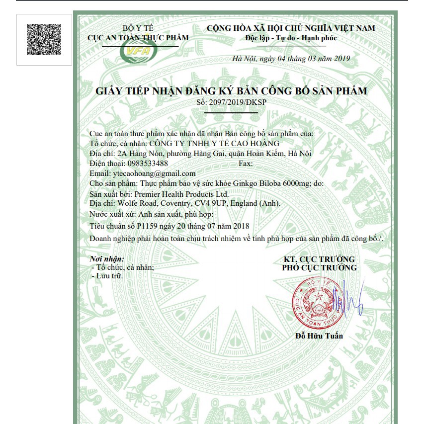 Bổ não Thompson's Ginkgo Biloba 6000mg 60 viên - Xuất xứ Úc | Thế Giới Skin Care