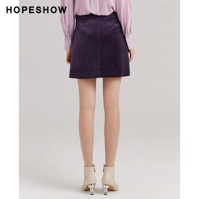 Chân váy nhung tím Hopeshow