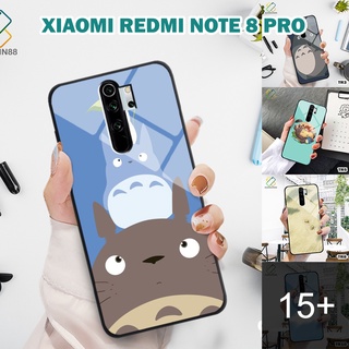 Ốp lưng kính Xiaomi Redmi Note 8 Pro in 3D chủ đề Totoro