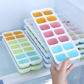 Khay Làm Đá Silicon Có Nắp Đậy 14 Viên Bảo Quản Chống Mùi H159-B