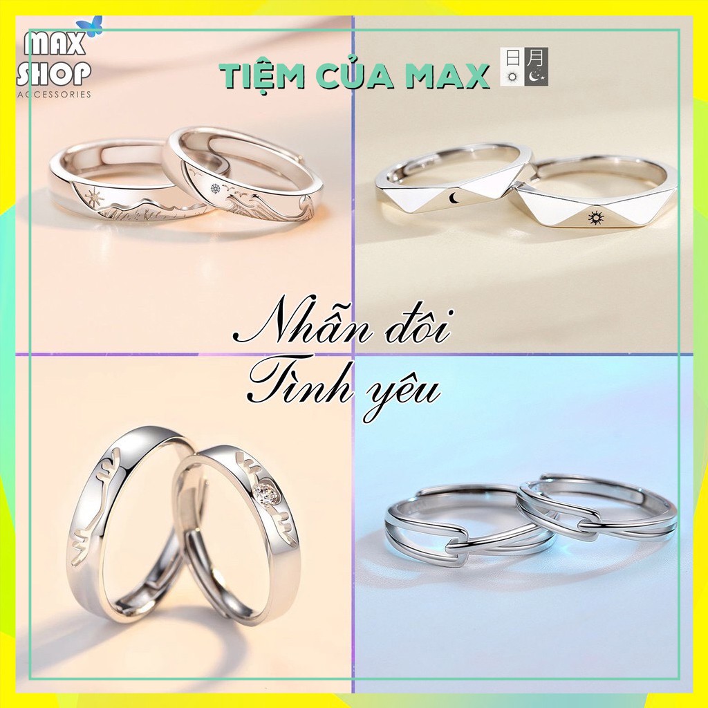 Nhẫn đôi nam nữ Nhẫn Cặp Couple Freesize nhiều mẫu HOT NHẤT
