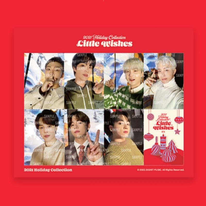 BTS 2021 HOLIDAY COLLECTION, 𝑳𝙞𝑻𝑻𝑳𝑬 𝑾𝞘𝑺𝑯 BLANKET (RED)
