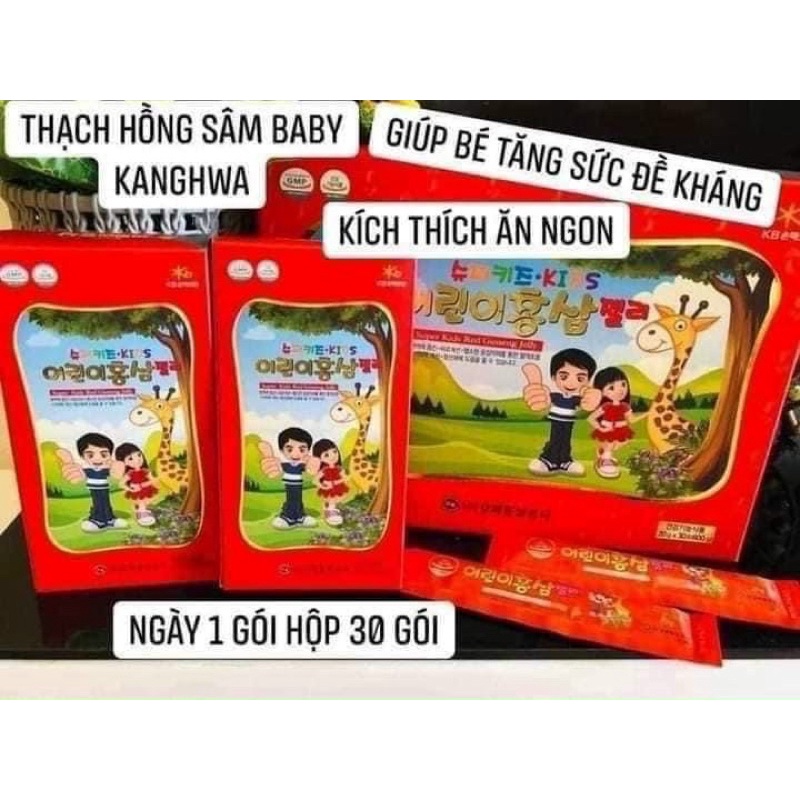 Thạch Hồng sâm baby hươu cao cổ_ Hộp 30 gói