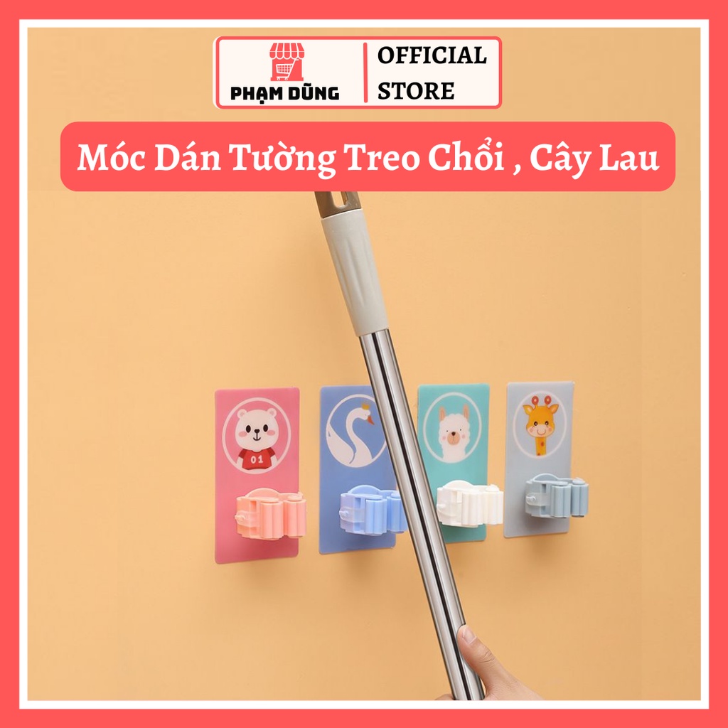 Móc Dán Tường Treo Chổi Hình Thú Đặc Biệt