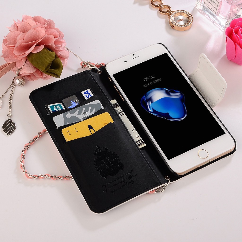 Bao da điện thoại dạng ví hoa thời trang cho iPhone X 5 6 7 8 Plus | BigBuy360 - bigbuy360.vn