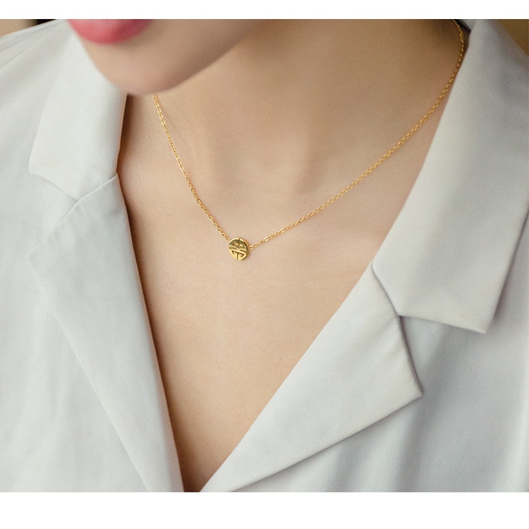 Dây chuyền vòng cổ nữ titan chữ thọ X8-408A - CAM KẾT KHÔNG GỈ, KHÔNG BAY MÀU - BẢO HÀNH 12 THÁNG