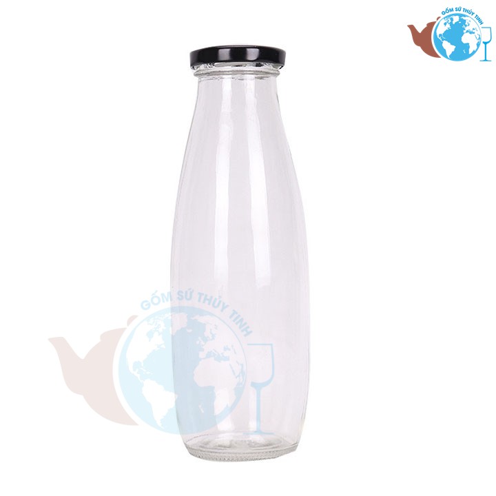 CHAI THỦY TINH ĐỰNG SỮA NẮP THIẾC 500ML