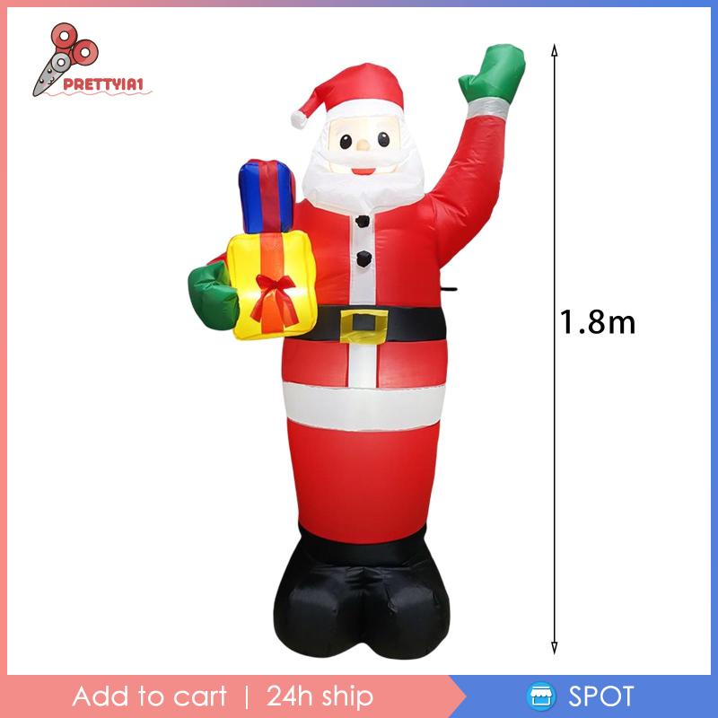 Đồ trang trí Ông Già Noel Bơm Hơi Kèm Đèn Trang Trí Sân Vườn Prettyia1 * 6ft