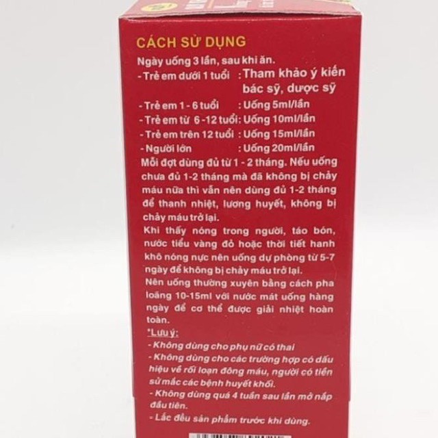 Siro chỉ huyết PQA giải pháp cho chảy máu cam ,chảy máu chân răng chai 125ml