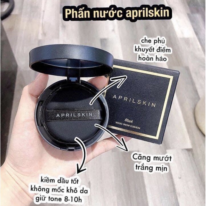 Phấn nước che khuyết điểm AprilSkin Black Magic Snow tone 22 trắng hồng