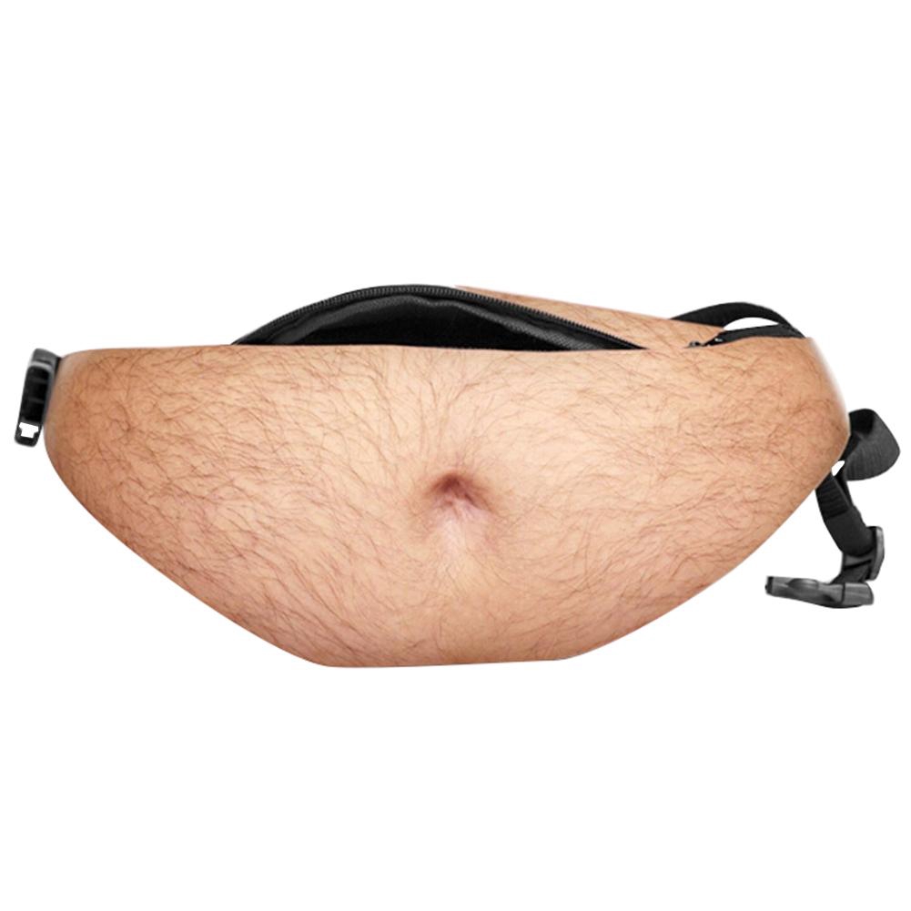 Túi Bao Tử Da Pu Chống Trộm Hình Bụng Bia 3d