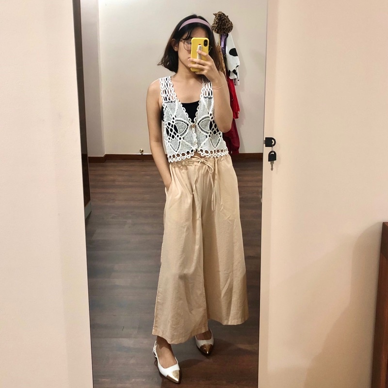 Quần Maybi màu be lưng thun