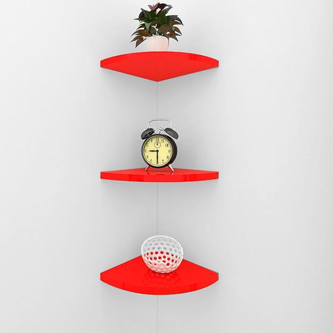 Set 3 kệ góc trang trí treo tường hình quạt - Xưởng gỗ Hùng Vương