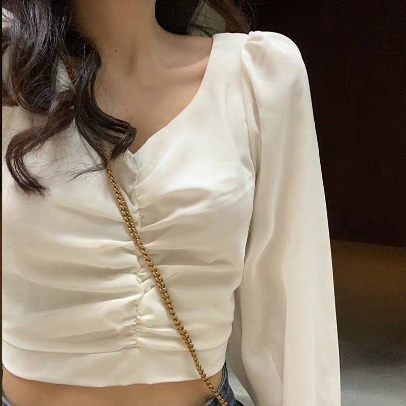 Áo Lửng Tay Phồng Phong Cách Hàn Quốc Dành Cho Nữ