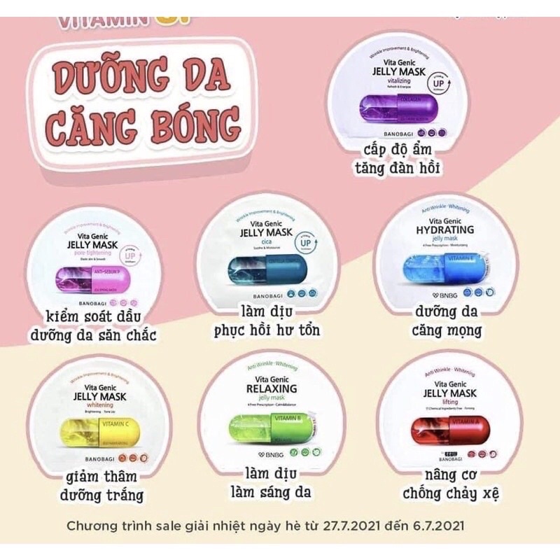 Mặt nạ bổ sung Vitamin Vita Genic BANOBAGI 30ml- Vimima