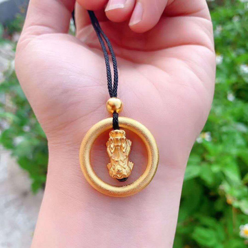 Vòng cổ Màu Đen May Mắn Khắc Chữ Brave Troops Phong Cách Vintage Dành Cho Nam Nữ