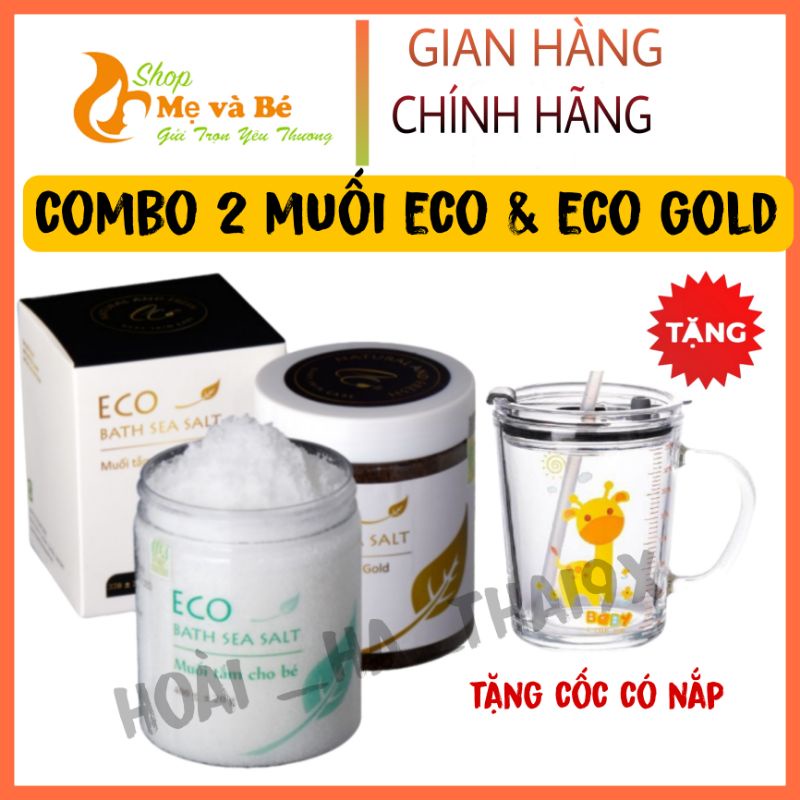 [Combo 2 loại] Muối tắm bé Sinh Dược Eco và Eco Gold 400g bé hết rôm sẩy chăm bé nhàn tênh