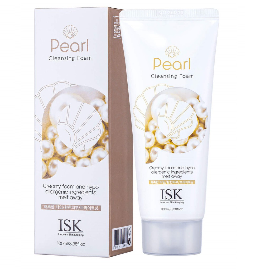 Sữa rửa mặt ngọc trai trắng da dưỡng ẩm BEAUSKIN ISK PEARL Hàn quốc 100ml/ Hộp