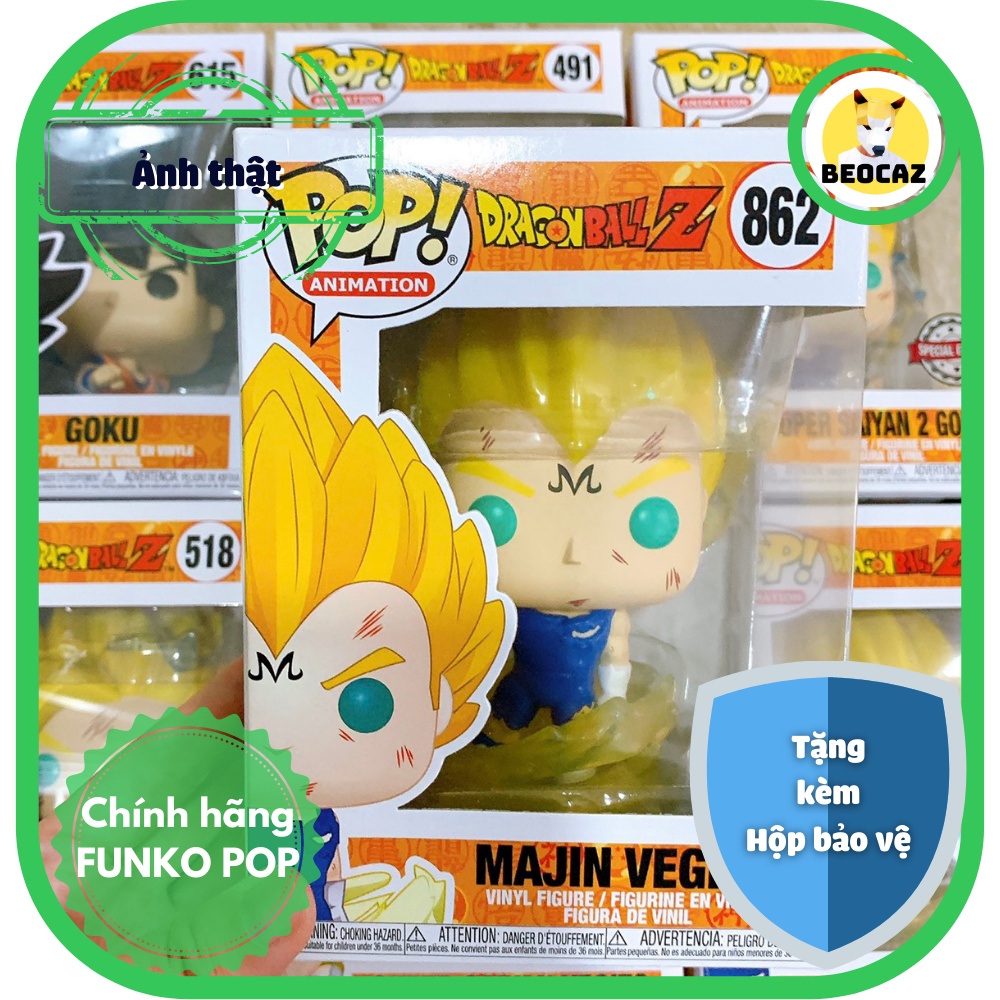 Funko Pop Dragon Ball Chính Hãng Majin Vegeta No.862 Bảy Viên Ngọc Rồng Đồ chơi Beocaz Mô hình trang trí sưu tầm
