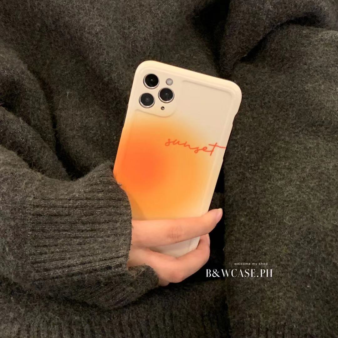 Fashion Graffiti art orange sunset Phone Case for IPhone 12 11 Pro Max IX XS Max XR SE2020 iPhone 7 8 Plus Matte full Soft IMD Cover