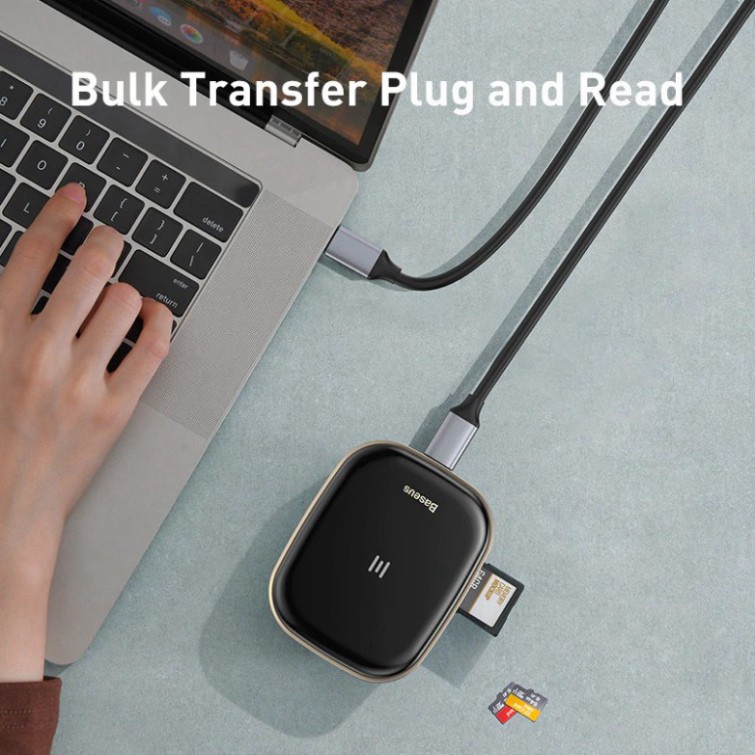 Bộ USB Hub Baseus 7 in 1 Type C ra HDMI USB 3.0 SD TF RJ45 hỗ trợ sạc PD 60W cho Macbook, Laptop, Điện thoại..