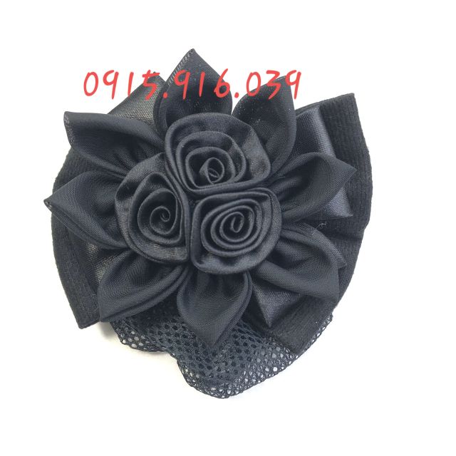 Kẹp Tóc Lưới Hoa Hồng, Kẹp Búi Lưới
