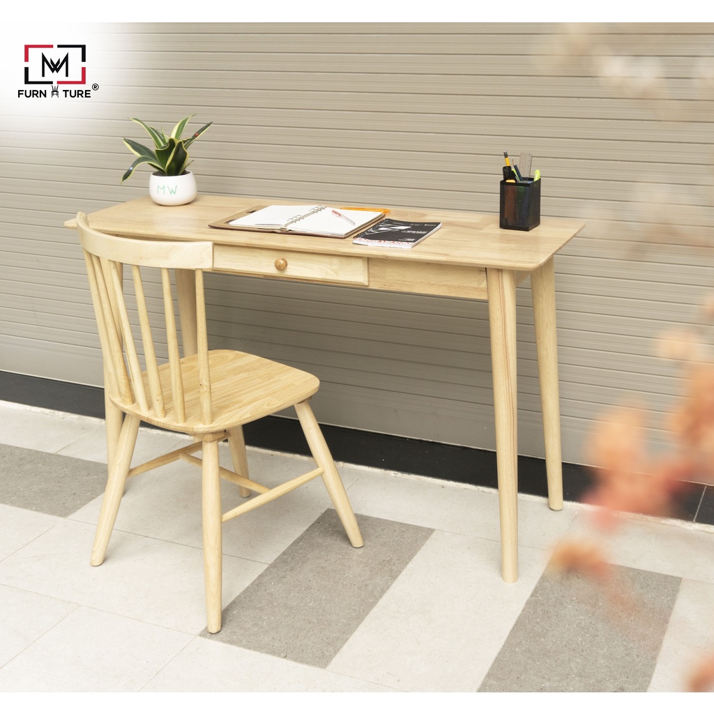 Bàn làm việc gỗ cao su cao cấp có hộc thương hiệu MW FURNITURE - Nội thất căn hộ