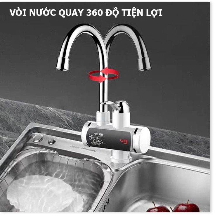 Máy Nước Nóng LạnhChống giậtlàm nóng trực tiếp tại vòi, tiết kiệm điện và nước, có Rơ-le chống giật an toàn.