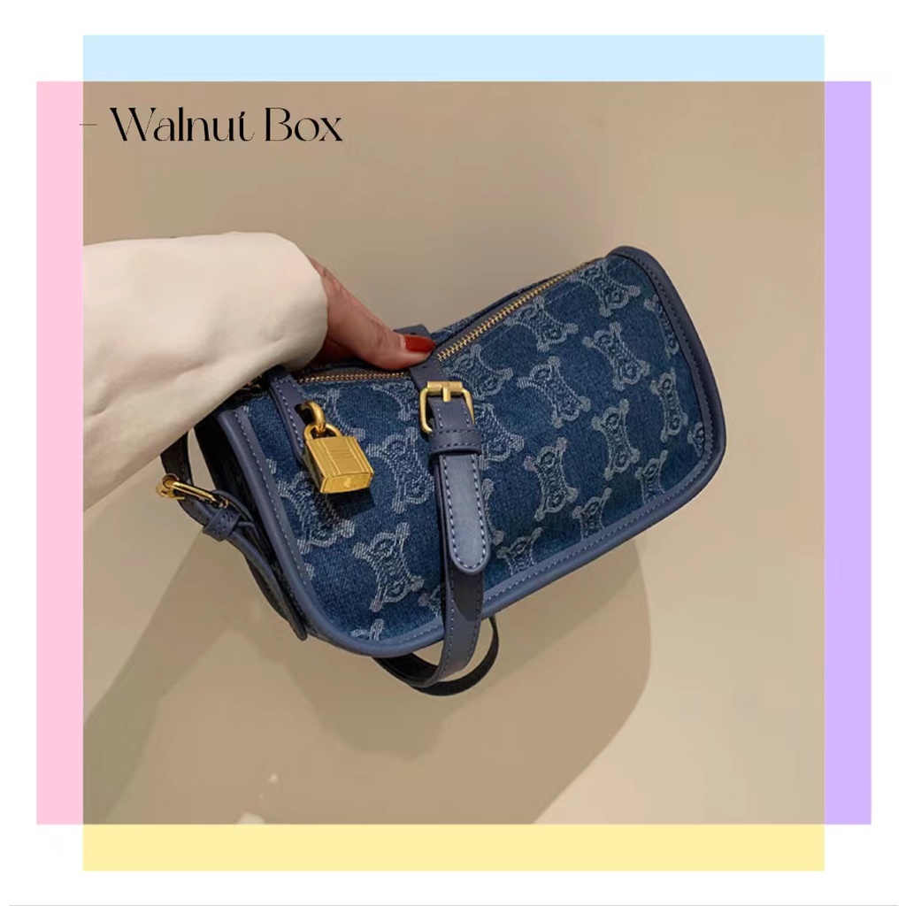 Túi Xách Đeo Vai / Kẹp Nách Chất Liệu Denim Cao Cấp Phong Cách Hàn Quốc Thời Trang Thu Đông Cho Nữ