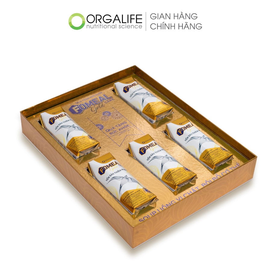 Hộp Quà Fomeal Care Gold Súp uống Yến Sào Thiên Nhiên (250ml x 5 hộp) - Quà tặng sức khỏe cao cấp, tăng cường sức khỏe