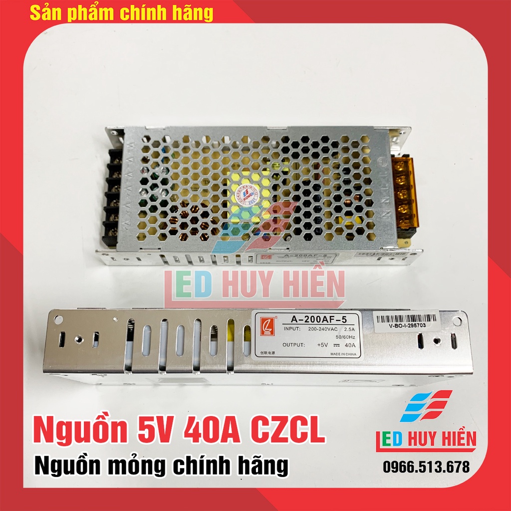 Nguồn led 5V 40A mỏng trong nhà, chuyên dùng cho module led