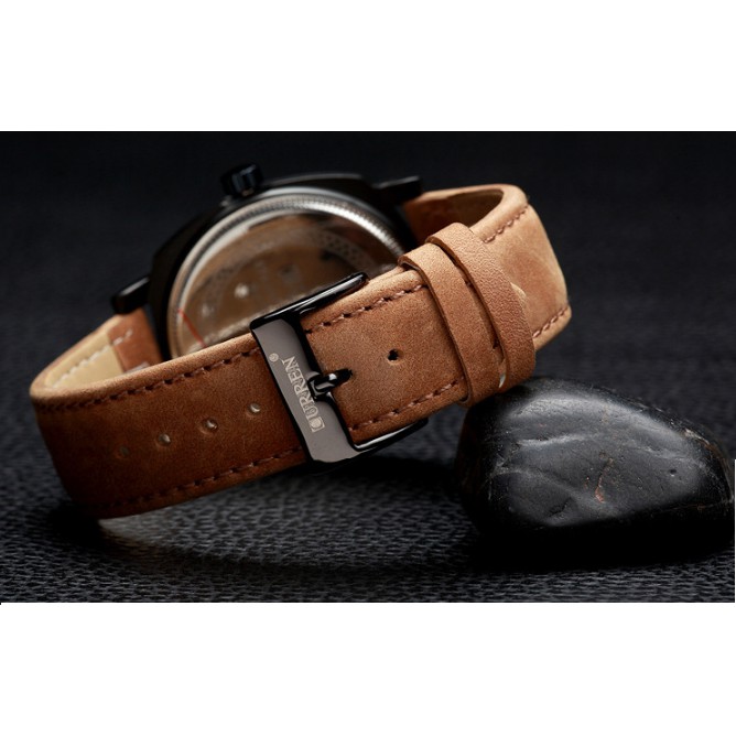 Đồng hồ nam Curren 8139 ⚡ SIÊU ĐẸP ⚡ đồng hồ nam mặt đen dây da kiểu dáng cá tính thời trang