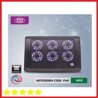 Đế tản nhiệt Laptop VSP COOLER N22 6FAN (14'-15.6') hàng chất lượng cao siêu mát BH chính hãng 6 tháng