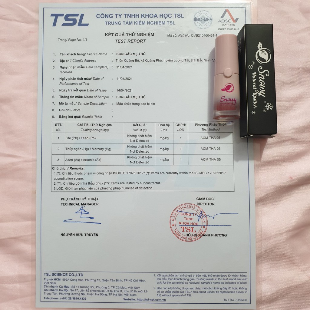 - Son Kem Không Chì - Son Handmade SNOWY Natural - Kháng Nước