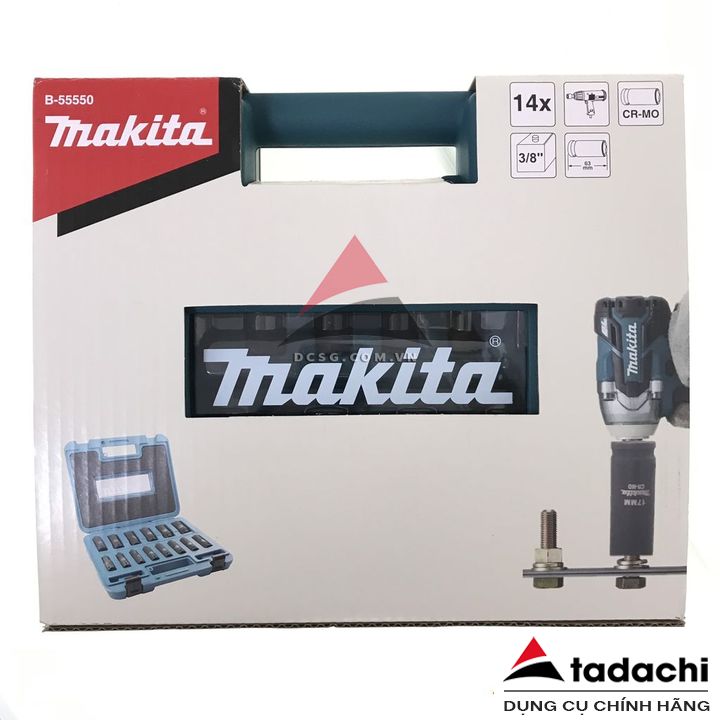 Bộ đầu tuýp 3/8&quot; Makita B-55550 (14 chi tiết/bộ) | Tadachi