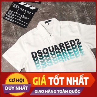 Áo sơ mi kiểu,áo sơ mi nam đẹp,áo sơ mi trắng nam,áo sơ mi đẹp Dsquared2 logo 3D