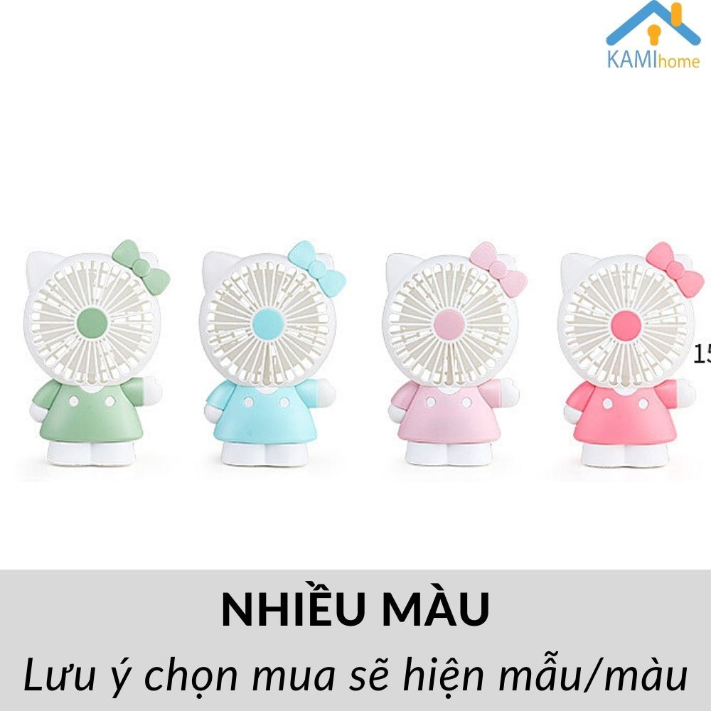 Quạt mini cầm tay và để bàn Pin sạc tích điện Thú dễ thương mã 17021