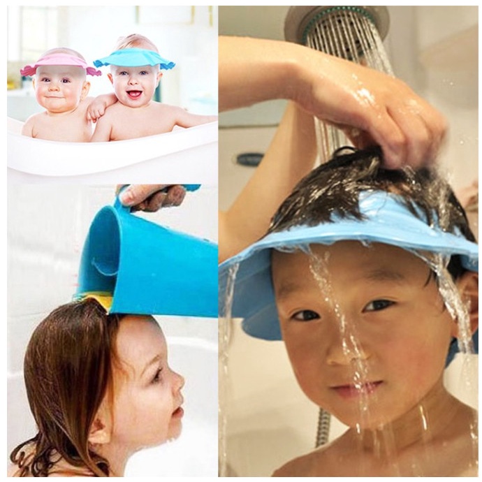 Mũ gội đầu chắn nước em bé che tai chống cay mắt thông minh Đồ dùng cho trẻ [NÓN TẮM EM BÉ]