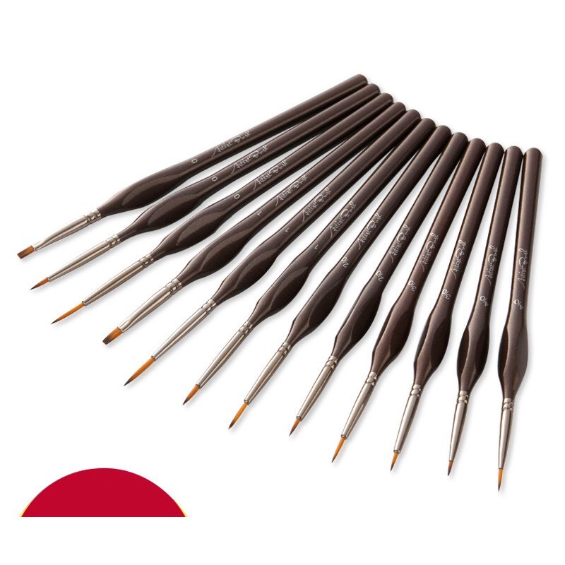 Cọ Tỉa Lẻ Trắng Đầu Siêu Nhỏ 17cm Vẽ Màu Nước, Sơn Dầu, Acrylic Cao Cấp