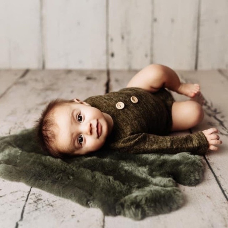 Bộ Áo Liền Quần Kèm Mũ Xinh Xắn Dùng Làm Phụ Kiện Chụp Ảnh Cho Bé Gái Sơ Sinh